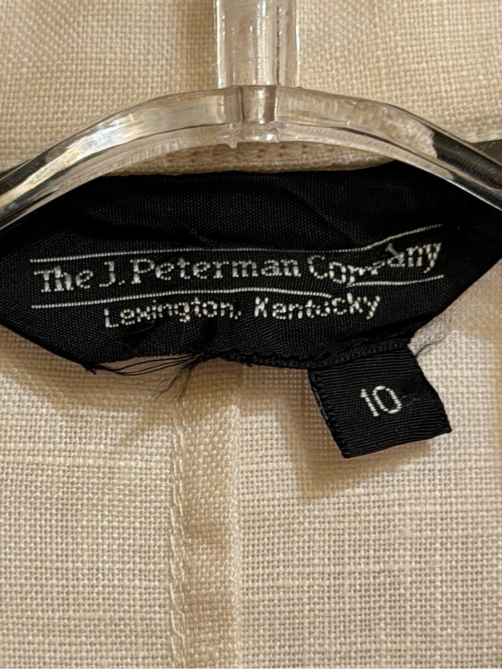 J. Peterman Ivory Linen Blazer Safari Patch Pocket Jacket Size 10 - Picture 4 of 13